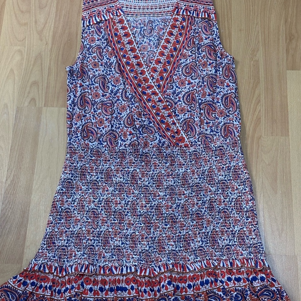 Veronica Beard Red and Blue Paisley Dress